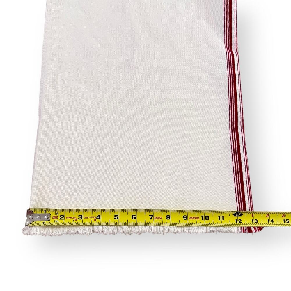 Anthropologie Pilcro Dishtowel Stripe Mid-Rise Wide-Leg Jeans Womens 32 Ivory - Picture 13 of 13